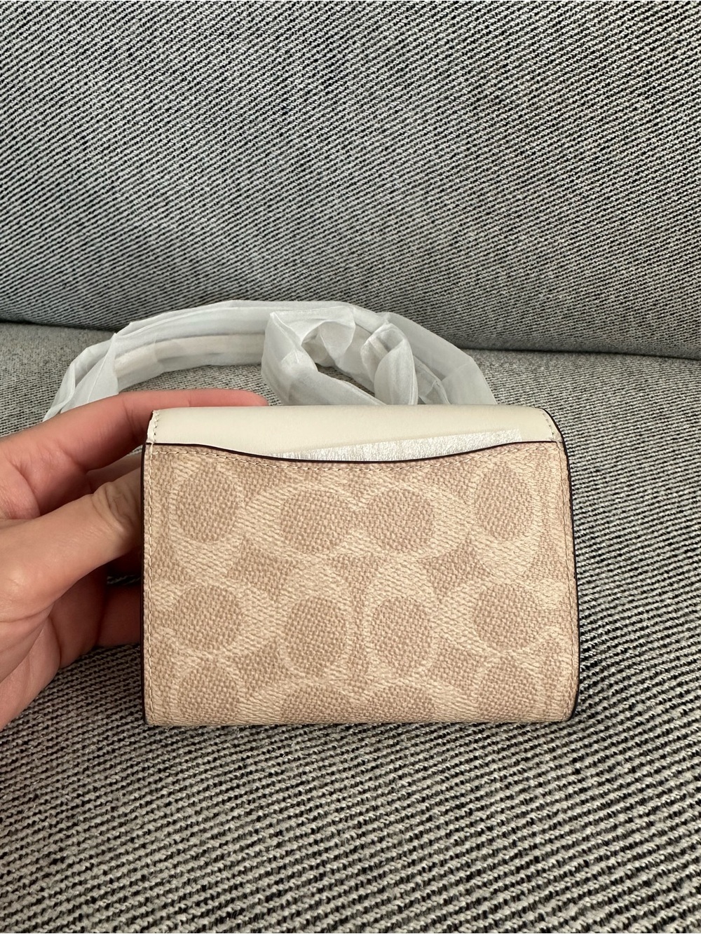 NWT Coach Mini Envelope Wallet With Strap In Signature Canvas CX162 - Picture 3 of 8